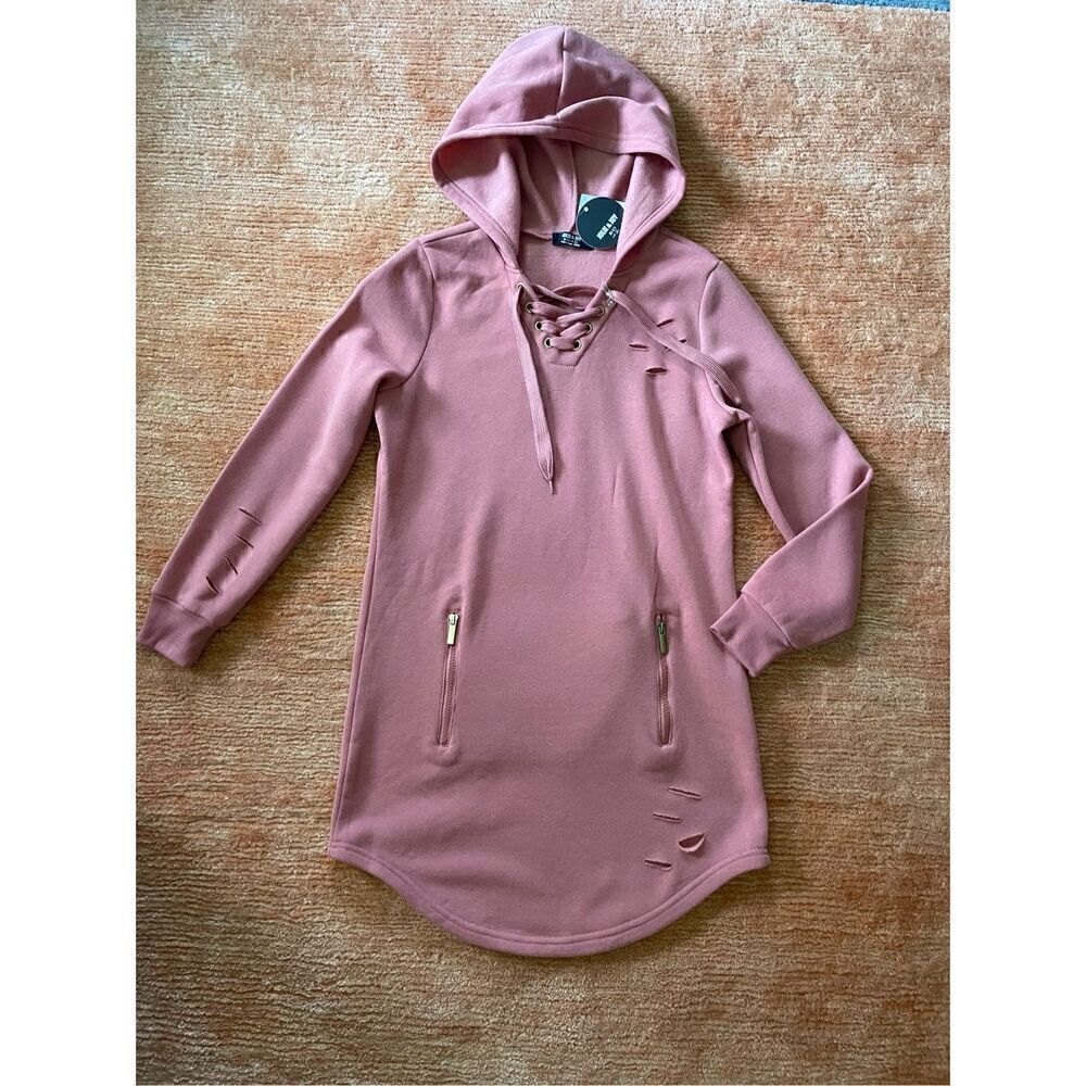 NWT JOLIE & JOY LongâDestroyed Hoodie or Mini dressâS